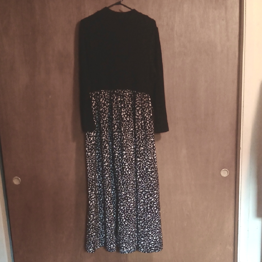 SHEIN Black and White Long Sleeve Dress